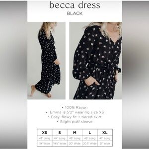 Carly Jean Los Angeles Black Floral Long Sleeve Dress